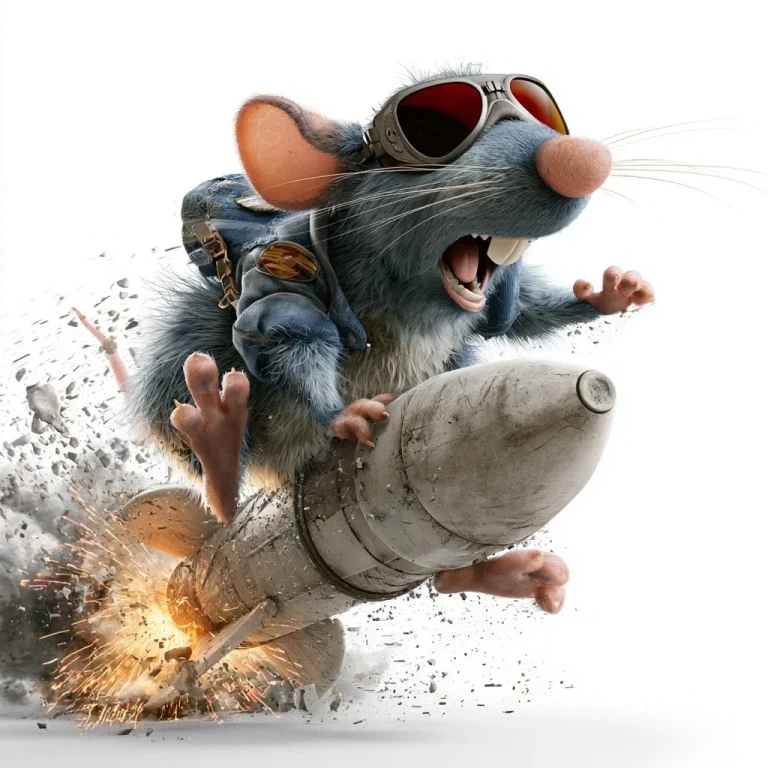 Top Gun Rat Riding Bottle Rocket