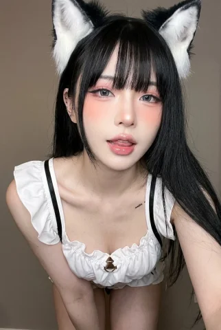 A woman in a cat-ear headband takes a playful selfie — Nano Banana 2 AI Prompt: { "subject": { "description": "Adult female subject in a close verti...