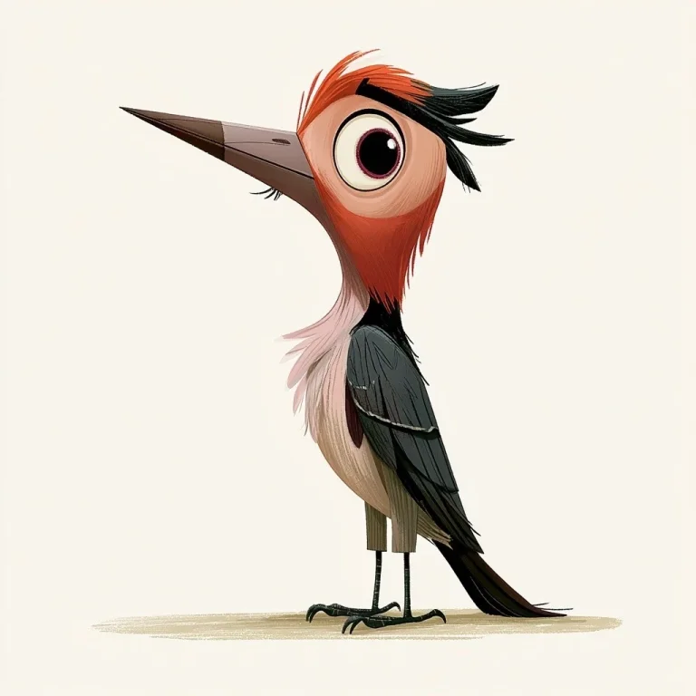 Storybook Woodpecker Children's Illustration