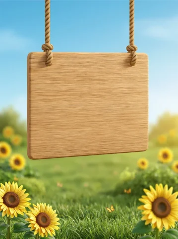 Sunflower Spring Festival Poster — Midjourney v6 AI Prompt: A bright and cheerful spring festival poster background, vertical 4:5 compositio...