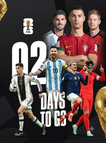 World Cup 2026 countdown poster shows Ronaldo and Messi in action — Nano Banana 2 AI Prompt: A professional vertical promotional poster for the FIFA World Cup 2026 set again...