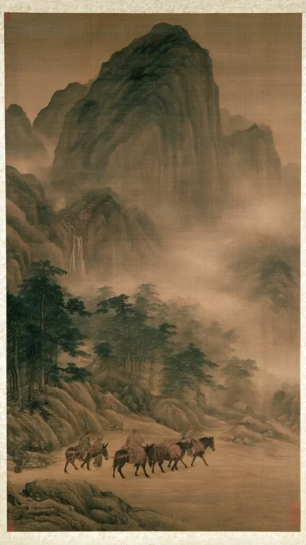 Fan Kuan Style Towering Peak Ink Landscape