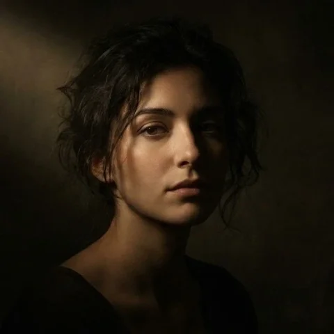 Woman illuminated by single window light in Rembrandt style — Nano Banana 2 AI Prompt: Use the exact same face from the reference image and generate a picture, Light t...