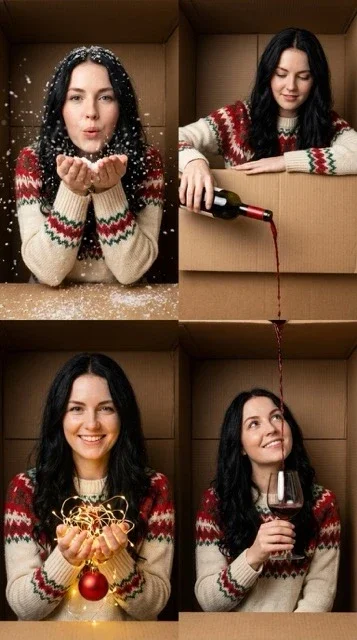 Use The Face Without Any Change. A High-Quality 2X2 Creative Phot