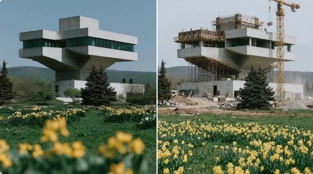 Show Me The Constructions Of This Building.