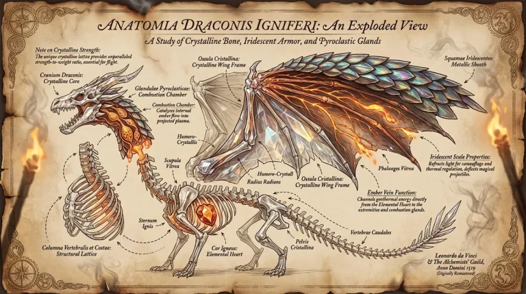 Create An Exploded-View Illustration Of A Dragon's Anatomy, Disse