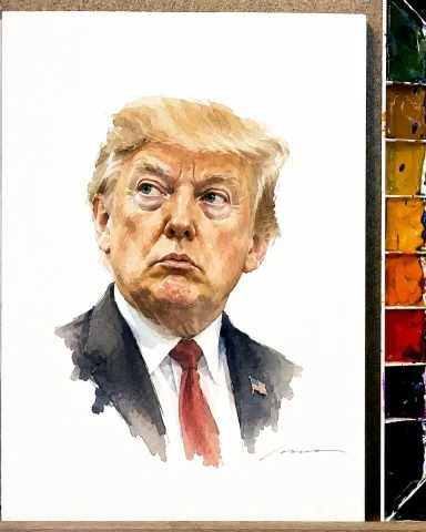 Dynamic Duo in Watercolor: Caricatures of Musk and Trump — Nano Banana 2 AI Prompt: Create a highly detailed watercolor caricature portrait series of Elon Musk and...