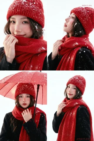 Professional Studio Portrait Photography, Christmas Winter Theme, — Nano Banana 2 AI Prompt: Professional studio portrait photography, Christmas winter theme, white studio b...