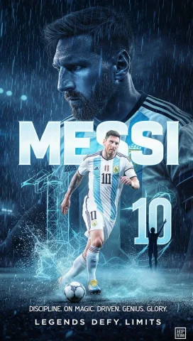 Rivals of Destiny: A Duel of Icons — Nano Banana 2 AI Prompt: Epic cinematic football poster featuring two legendary players inspired by Crist...