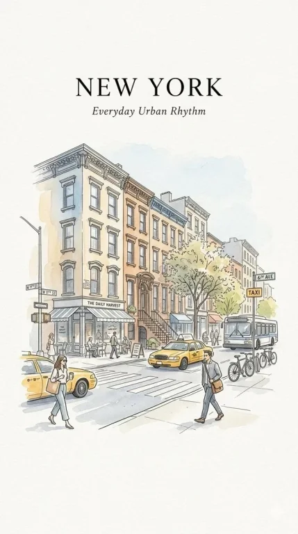 Urban Serenity: A Minimalist NYC Sketch