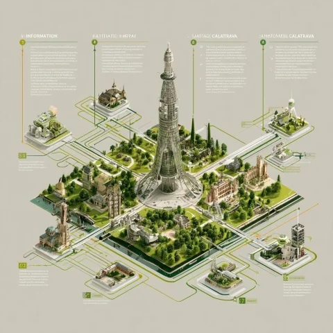 Isometric Infographic — Nano Banana 2 AI Prompt: Create an isometric infographic on the topic [topic, for example: "The Architect...