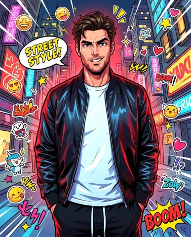Vibrant Anime Street Scene: A Playful Character Redefined — Nano Banana 2 AI Prompt: . Transform the uploaded photo into a vibrant high energy anime inspired street...
