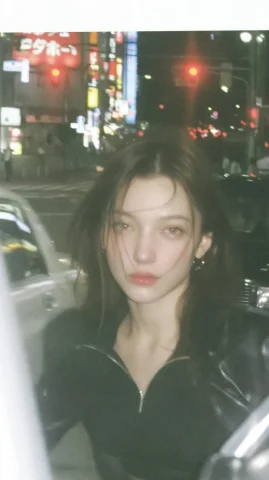 Night Street Portrait — Nano Banana 2 AI Prompt: a cinematic night street portrait, y2k aesthetic, an extremely beautiful young w...