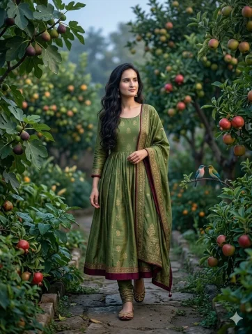 Serenity in the Garden of Abundance — Nano Banana 2 AI Prompt: { "image_request": { "subject": { "identity": "female",...