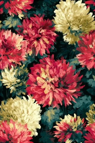 Dark Floral Pattern — Nano Banana 2 AI Prompt: a dark, moody floral pattern showcasing expressive, watercolor style flowers on...