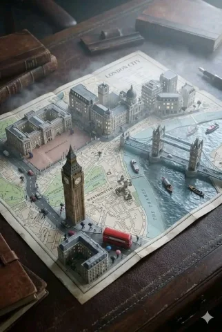 Transforming Paper into Miniature Cities — Nano Banana 2 AI Prompt: { "project": "3D miniature diorama pop-out city maps", "style": "ultra-d...