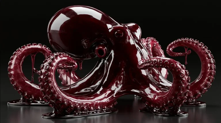 Crimson Liquid Masterpiece: A Sculptural Marvel