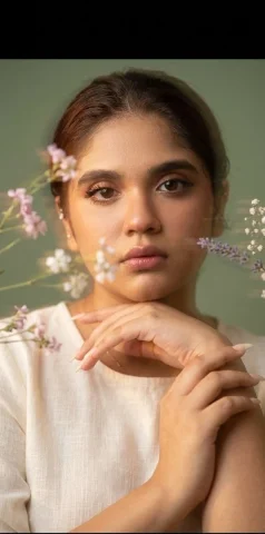 Whispers of Serenity in Soft Hues — Nano Banana 2 AI Prompt: Ultra-realistic fine-art portrait of a young woman with soft natural features, m...