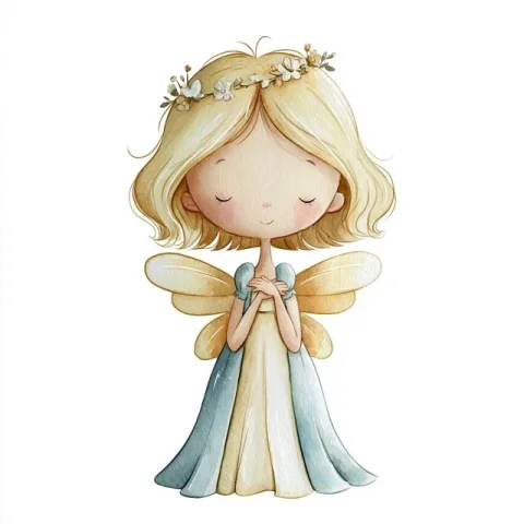 Watercolor Fairy Clipart — Nano Banana 2 AI Prompt: Premium cute whimsical storybook watercolor fairy clipart, nursery illustration...
