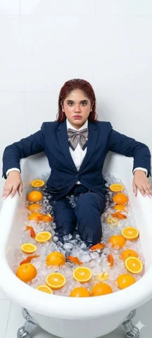 Chaos in Serenity: A Portrait of Surreal Elegance — Nano Banana 2 AI Prompt: Create a surreal cinematic editorial portrait using the uploaded image as the ex...