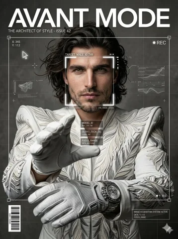 Avant-Garde Couture: A Fashion Revolution — Nano Banana 2 AI Prompt: . Ultra-realistic fashion editorial portrait of a confident man in avant-garde w...
