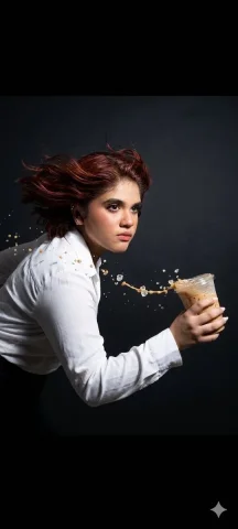 Frozen Momentum: The Art of High Fashion in Motion — Nano Banana 2 AI Prompt: A high fashion studio action shot designed with a cinematic, hyper dynamic edito...