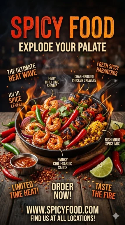 Fiery Feast on a Rustic Skillet