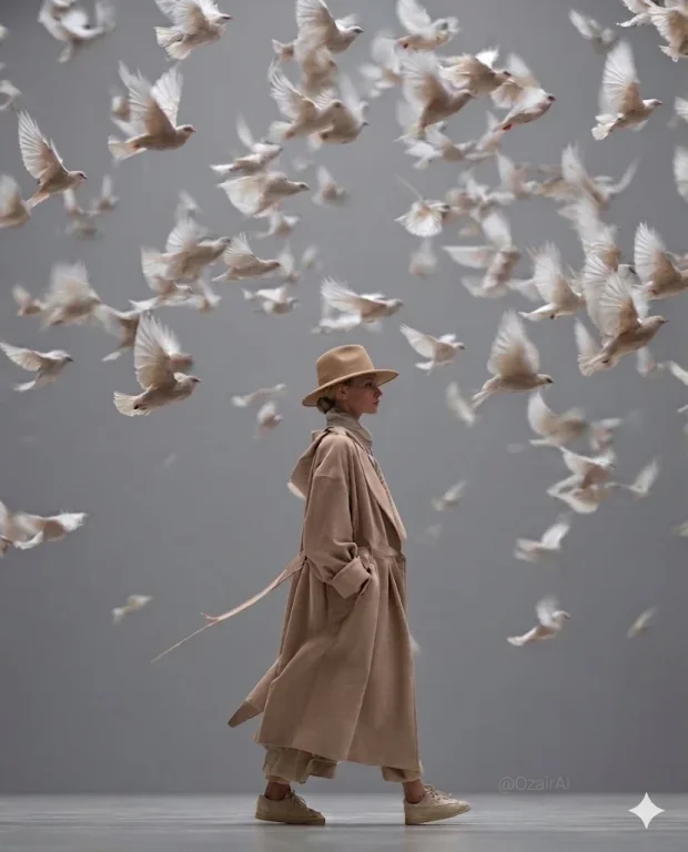 Grace in Motion Amid White Doves
