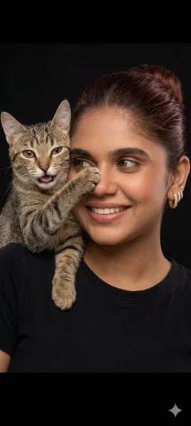 Mischief on the Shoulder — Nano Banana 2 AI Prompt: Create a humorous, photorealistic portrait using the provided reference image as...