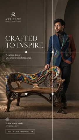 Timeless Elegance in Every Curve — Nano Banana 2 AI Prompt: Design a high-end furniture advertisement poster using the provided reference im...