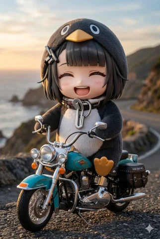 Joyful Ride Along the Coast — Nano Banana 2 AI Prompt: { "prompt": "Ultra-realistic, cinematic vertical 9:16 shot of Gugo Gaga, a s...
