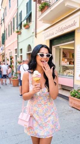 Joyful Gelato Moments in a Pastel Paradise — Nano Banana 2 AI Prompt: { "generation_request": { "meta_data": { "task_type": "g...