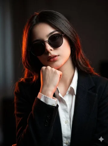 Chiaroscuro Elegance: A Modern Muse — Nano Banana 2 AI Prompt: A hyper-realistic cinematic portrait of a beautiful woman in the uploaded image....