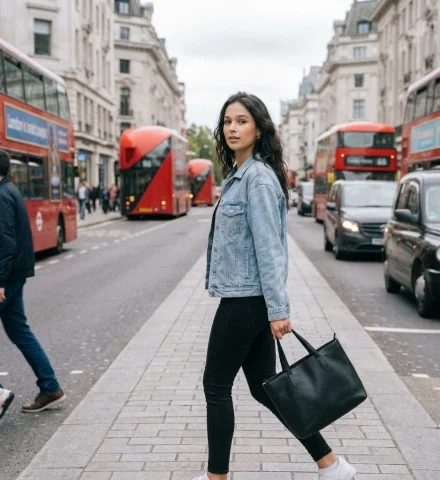 Urban Elegance in Motion: A Fashionable Journey — Nano Banana 2 AI Prompt: Cinematic street photography, stylish young woman in motion, urban environment,...