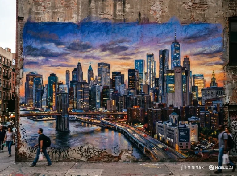 Urban Harmony in Chalk Pastels