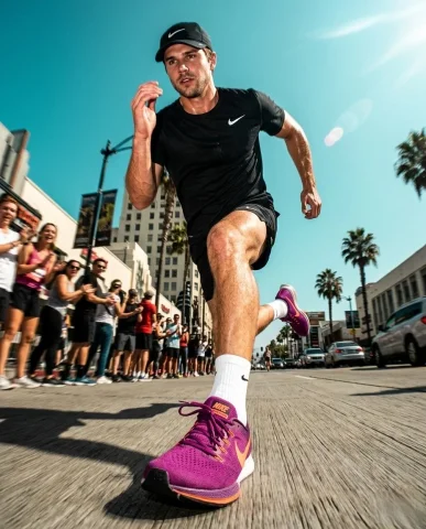 Speed Unleashed: A Runner's Thrilling Urban Dash — Nano Banana 2 AI Prompt: "Use the person from the attached photo, without changing any visual, physical o...