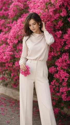 Serene Bougainvillea Portrait in Soft Daylight — Nano Banana 2 AI Prompt: An 8K ultra-realistic professional vertical portrait (minimum 7680 × 4320 pixels...