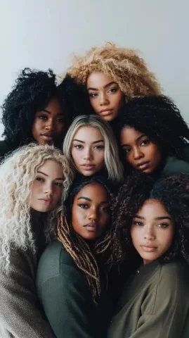 Diverse Women Group Portrait — Midjourney v6 AI Prompt: A group picture of 6 women with ages 20-60 years and different skin colors with...