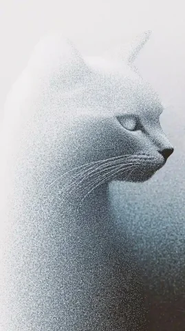 Realistic Black Cat Illumination — Midjourney v6 AI Prompt: Cat , bright light and light up the cats face. Cat fur is black. Dark isolated b...