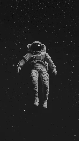 Astronaut in Deep Space — Midjourney v6 AI Prompt: A wide-angle cinematic shot of a lone astronaut floating in the vast emptiness o...