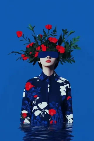 Hyper-Realistic Plant Woman — Midjourney v6 AI Prompt: Minimalism, A photo of an extremely beautiful female plant-like being who has mu...