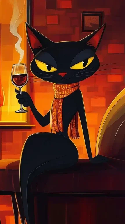 Vintage Cartoon Jazz Cat