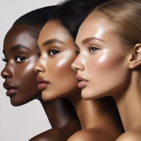 Diverse Models in Sleek Fashion — Midjourney v6 AI Prompt: 4 gorgeous models Black, Indian, white and hispanic with varying skintones with...