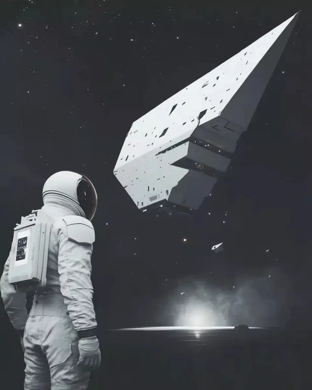 Minimalist Sci-Fi Astronaut Scene