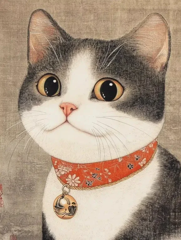 Jewelry Cat in Ukiyoe