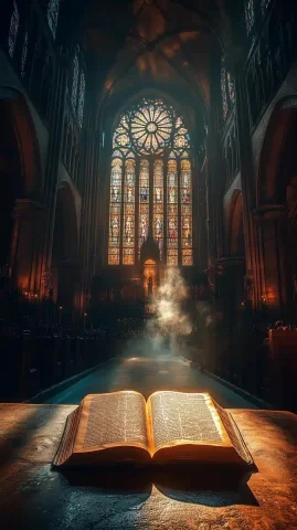 Medieval Mass in Notre Dame — Midjourney v6 AI Prompt: First-person perspective of attending a medieval mass inside Notre Dame de Paris...