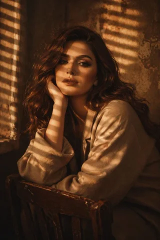 Contemplation in Golden Light — Nano Banana 2 AI Prompt: { "scene": { "subject": "A woman matching the exact appearance of th...