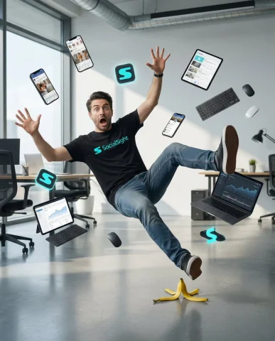 A Scientist's Unexpected Slip — Nano Banana 2 AI Prompt: 8K Ultra Photorealistic cinematic freeze-frame of a {PROFESSION} slipping on a b...