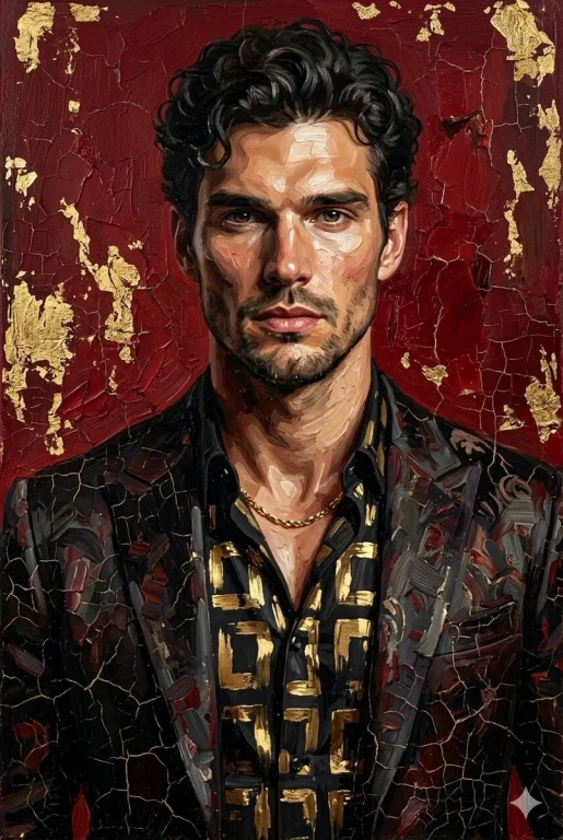 Baroque Portrait of Young Man with Gold Accents