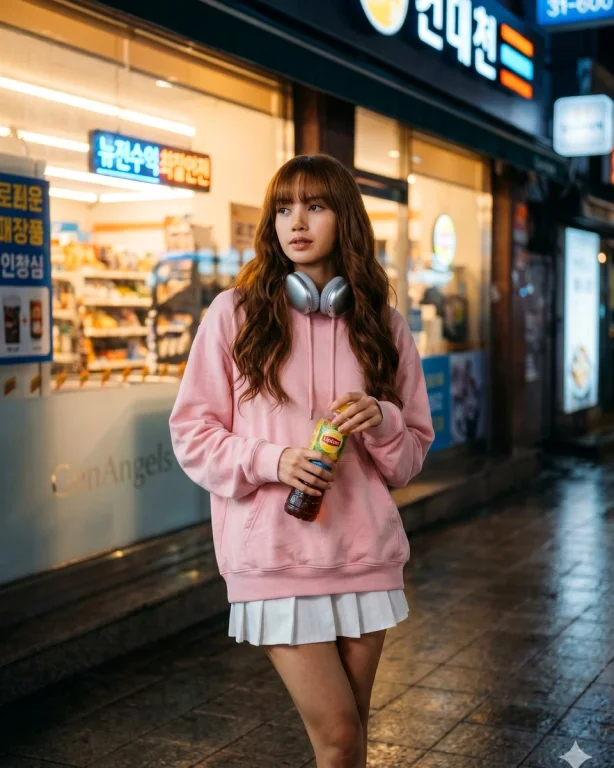 Neon Night Reverie Outside Convenience Store
